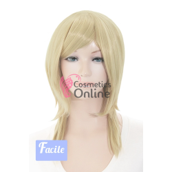 Peruca din fibra sintetica cu par de 35 cm drept Blond Deschis Ash 703588
